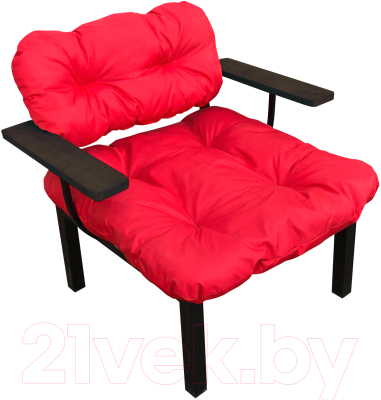 Кресло садовое M-Group Дачное / 12150606 (красная подушка)