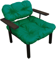 Кресло садовое M-Group Дачное / 12150604 (зеленая подушка) - 