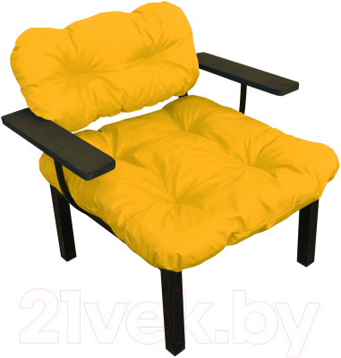 Кресло садовое M-Group Дачное / 12150611 (желтая подушка)