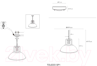 Потолочный светильник Crystal Lux Toledo SP1 V2 (Brown)