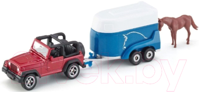Автомобиль игрушечный Siku Jeep Wrangler с трейлером для лошадей / 1651