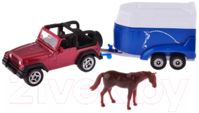 Автомобиль игрушечный Siku Jeep Wrangler с трейлером для лошадей / 1651