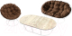 Комплект садовой мебели M-Group Мамасан, Папасан и стол / 12130105 (белый/коричневая подушка) - 