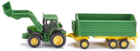 Трактор игрушечный Siku John Deere с ковшом и прицепом-кузовом / 1843 - 