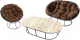 Комплект садовой мебели M-Group Мамасан, Папасан и стол / 12130305 (серый/коричневая подушка) - 