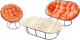 Комплект садовой мебели M-Group Мамасан, Папасан и стол / 12130307 (серый/оранжевая подушка) - 