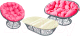 Комплект садовой мебели M-Group Мамасан, Папасан и стол / 12140308 (серый ротанг/розовая подушка) - 