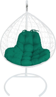 Кресло подвесное M-Group XL / 11120104 (белый ротанг/зеленая подушка) - 
