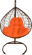 Кресло подвесное M-Group XL / 11120207 (коричневый ротанг/оранжевая подушка) - 