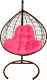 Кресло подвесное M-Group XL / 11120208 (коричневый ротанг/розовая подушка) - 