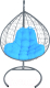 Кресло подвесное M-Group XL / 11120303 (серый ротанг/голубая подушка) - 