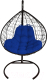 Кресло подвесное M-Group XL / 11120410 (черный ротанг/синяя подушка) - 