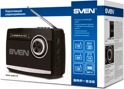 Радиоприемник Sven SRP-535 (черный) - Руководство пользователя