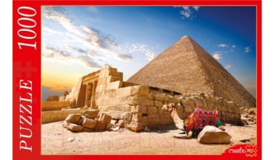Пазл РЫЖИЙ КОТ Египет. Пирамиды и верблюд / ГИ1000-7847 (1000эл)