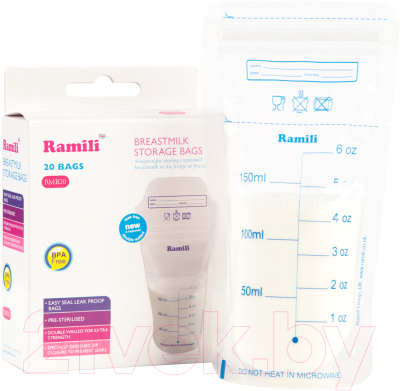 Набор пакетов для хранения молока Ramili Breastmilk Bags BMB20