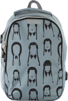 Школьный рюкзак Ecotope Kids Венсдей / 057-22003/1-21-GRY (серый) - 