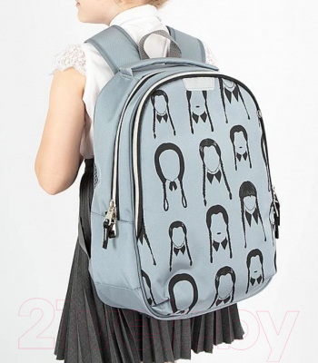 Школьный рюкзак Ecotope Kids Венсдей / 057-22003/1-21-GRY (серый)