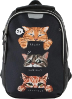 Школьный рюкзак Ecotope Kids Коты / 057-22003/1-33-CLR (черный) - 