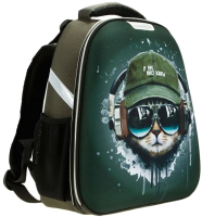 Школьный рюкзак Ecotope Kids Кот / 057-540-53-CLR (зеленый) - 