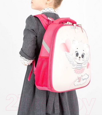 Школьный рюкзак Ecotope Kids Киска / 057-540Y-17-CLR (розовый)