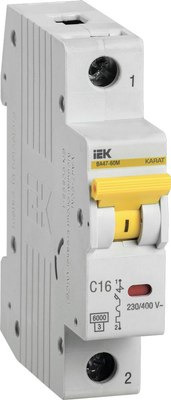 Выключатель автоматический IEK ВА47-60M 1Р 16А 6кА С / MVA31-1-016-C - 