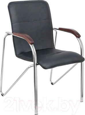 Кресло офисное ПМК Самба КС 1 / PMK 000.457 (пегассо черный/локти дерево темное)