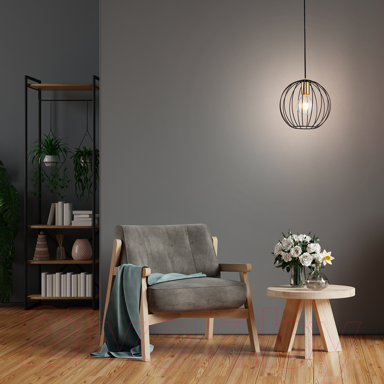 Потолочный светильник ESCADA 10176/1S (черный/латунь) — фото 3
