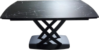 Обеденный стол M-City Foggia 140 KL-116 / 614M05214 (черный мрамор матовый/черный) - 