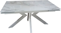 Обеденный стол M-City Кентукки 3 140 / 480M05151 (белый мрамор/белый) - 