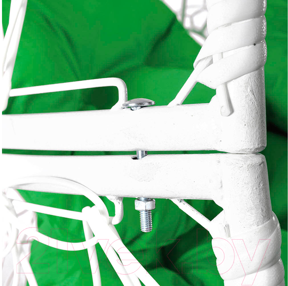 Кресло садовое M-Group Апельсин / 11520104 (белый ротанг/зеленая подушка) — фото 4
