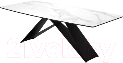 Обеденный стол M-City Марсель 220 / 480M05314 (белый мрамор/черный)