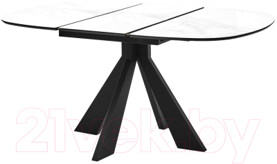Обеденный стол M-City Эльтон 110 / 480M05316 (белый мрамор/черный)