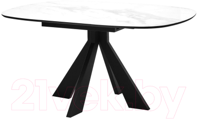 Обеденный стол M-City Эльтон 110 / 480M05316 (белый мрамор/черный)