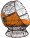 Кресло садовое M-Group Апельсин / 11520207 (коричневый ротанг/оранжевая подушка) - 