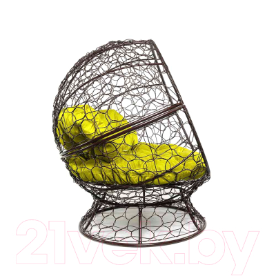 Кресло садовое M-Group Апельсин / 11520211 (коричневый ротанг/желтая подушка)