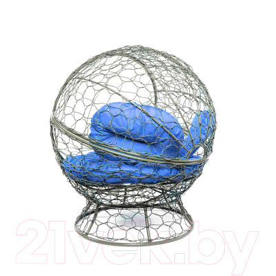 Кресло садовое M-Group Апельсин / 11520310 (серый ротанг/синяя подушка)