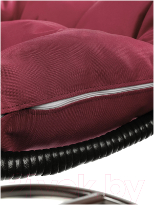 Кресло подвесное M-Group Для двоих Люкс / 11510202 (коричневый ротанг/бордовая подушка)