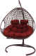 Кресло подвесное M-Group Для двоих Люкс / 11510206 (коричневый ротанг/красная подушка) - 