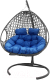 Кресло подвесное M-Group Для двоих Люкс / 11510310 (серый ротанг/синяя подушка) - 