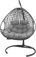 Кресло подвесное M-Group Для двоих Люкс / 11510309 (серый ротанг/серая подушка) - 