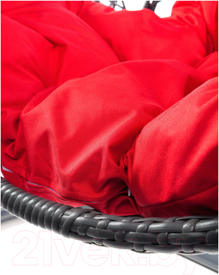 Кресло подвесное M-Group Для двоих Люкс / 11510306 (серый ротанг/красная подушка)