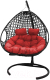 Кресло подвесное M-Group Для двоих Люкс / 11510406 (черный ротанг/красная подушка) - 