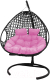 Кресло подвесное M-Group Для двоих Люкс / 11510408 (черный ротанг/розовая подушка) - 