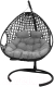 Кресло подвесное M-Group Для двоих Люкс / 11510409 (черный ротанг/серая подушка) - 