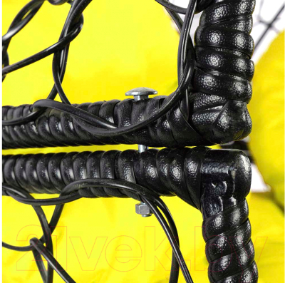 Кресло садовое M-Group Апельсин / 11520411 (черный ротанг/желтая подушка)