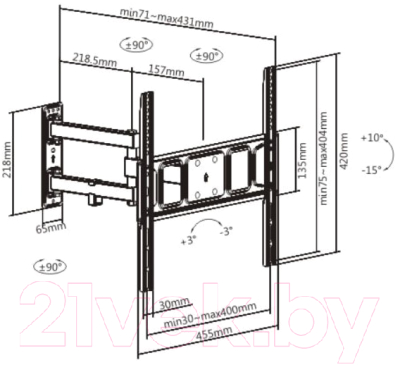 Кронштейн для телевизора Maunfeld MTM-3255FMD