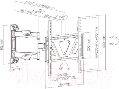 Кронштейн для телевизора Maunfeld MTM-3255FMDS