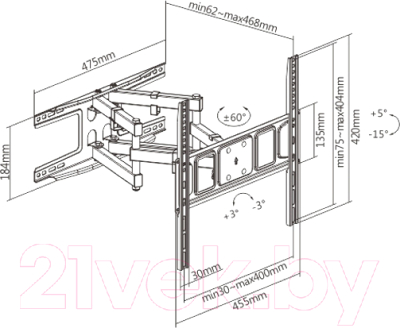 Кронштейн для телевизора Maunfeld MTM-3270FMD