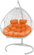 Кресло подвесное M-Group Для двоих Люкс / 11510107 (белый ротанг/оранжевая подушка) - 