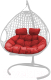 Кресло подвесное M-Group Для двоих Люкс / 11510106 (белый ротанг/красная подушка) - 